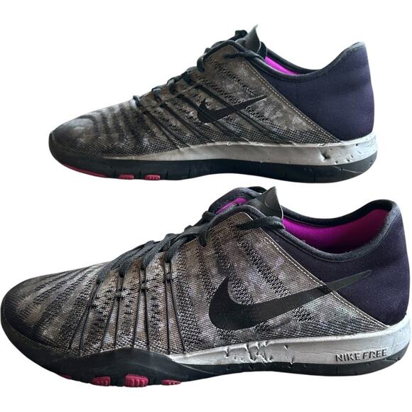 Nike Free TR 6 Sneaker Womens 8 Metallic Silver Training Shoes TR6 849805-002 - Picture 2 of 10